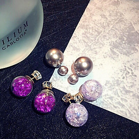 Set 3 đôi bông tai bóng tròn thời trang Hàn Quốc nhiều mầu có lựa chọn BT176