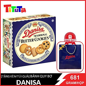 HCMTẶNG KÈM TÚI QUÀ Bánh quy bơ Danisa Size lớn Hộp 681g date mớiBơ Vanilla