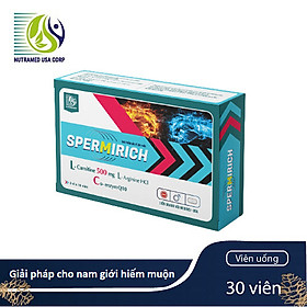 Spermirich - Giải pháp cho nam giới hiếm muộn, cải thiện chất lượng, số lượng, sự vận động của tinh trùng, phòng ngừa tinh trùng dị dạng - Nhà máy liên doanh với Medjnej - USA và đạt chuẩn GMP -WHO