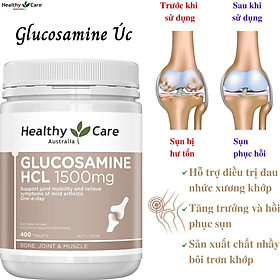 Glucosamine Úc Healthy Care HCL 1500mg Hỗ Trợ Giảm Đau Nhức Xương Khớp