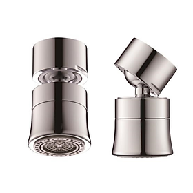 Đầu gắn vòi nước tăng áp, xoay 360 độ, hai chế độ nước, bằng đồng thau Waternymph ASQPQ034-N0020 (kèm bộ Ren chuyển đổi 6 món cho tất cả các loại vòi nước tiêu chuẩn)