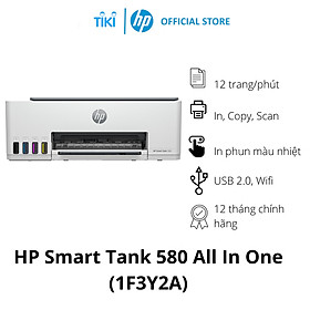 Máy in phun màu HP Smart Tank 580 All In One ( 1F3Y2A ) Print | Copy | Scan. Hàng chính hãng.