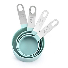 Bộ 4 muỗng đo lường nhựa tay cầm thép không rỉ