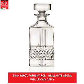 Bình rượu vuông pha lê Ý RCR Brillante 850ml 