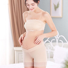 đùi váy bầu cạp chéo ren mặc trong váy chất cotton co giãn loại 1