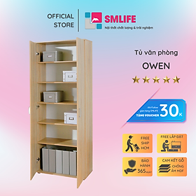 Tủ hồ sơ văn phòng gỗ hiện đại SMLIFE Owen | Gỗ MDF dày 17mm chống ẩm | D75xR35xC200cm