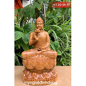 Mua Tượng phật liên hoa bằng gỗ bách xanh thơm nức cao 30x17x14cm