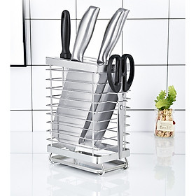 Kệ Để Dao Kéo Nhà Bếp Đa Năng Inox 304 Cao Cấp Kèm Khay Hứng Nước Tiện Lợi - Mẫu Chữ Nhật