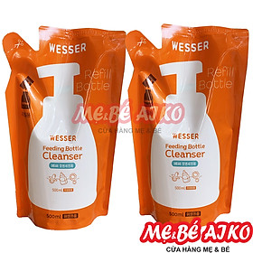 Bộ 2 Gói Nước Rửa Bình Sữa Wesser (500ml x 2)