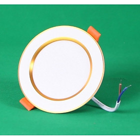 [GIÁ SỐC] Đèn Âm Trần 3 Màu 5W Viền Vàng/Bạc, Đèn Trang Trí Phòng Ngủ, Khách Sạn, Đèn Led Downlight Đổi Màu Hàng Chính Hãng