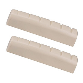 2 Pcs Beige Plastic Guitar Nut for Right Handed Acoustic Guitar 44x6x9.8-9mm