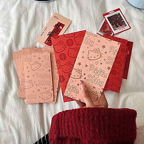 Set 30 Bao Lì Xì Hello Kitty Sanrio Màu Đỏ – Phong Bì Năm Mới Hình Mèo KT, Lì Xì Trẻ Em, Tiền May Mắn Lễ Tết - HÀNG CHÍNH HÃNG MINIIN