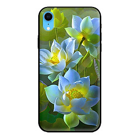 Ốp lưng kính cường lực cho iPhone XR HOA SEN 8 - Hàng chính hãng