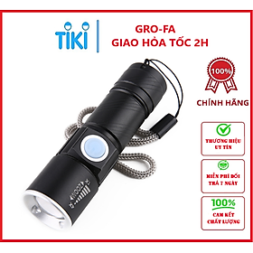 Đèn Pin Mini Có Zoom Siêu Sáng Đầu Sạc Usb Hợp Kim Nhôm - Chính Hãng