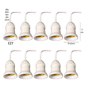 10 Đui đèn chống chịu nước đuôi xoáy E27 đúc liền dây điện 12cm trang trí ngoài trời LH-ODx+12