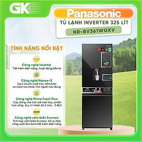 Mua Tủ lạnh Panasonic Vô Hiệu Hóa Vi Khuẩn 325L NR-BV361WGKV - Ngăn Đông Mềm - Lấy Nước Ngoài Kháng Khuẩn - Ngăn Đá Dưới - Hàng chính hãng