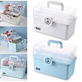 Mua Hộp đựng thuốc gia đình thiết kế 3 tầng với nhiều ngăn tiện lợi dễ dàng sắp xếp các dụng cụ y tế  bông gạc  đồ dùng nhỏ lặt vặt dễ dàng gấp gọn cầm đi mọi nơi  chất liệu nhựa PP cao cấp chống va đập