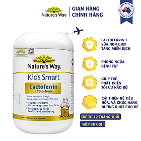 Sữa Bột Nature’s Way Kids Smart Lactoferrin + Colostrum Hỗ Trợ Tăng Cường Đề Kháng, Miễn Dịch Cho Bé 30 Gói (2g/gói)