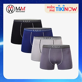 Combo 4 quần lót nam Boxer Bamboo Organic mềm mịn thoáng mát thấm hút mồ hôi MRM Manlywear - Màu Ngẫu Nhiên