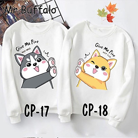 Áo cặp, đôi sweater Chó mèo siêu cute Mr.Buffa