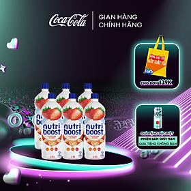 Lốc 6 Chai Sữa Nutri Boost Hương Dâu Chai 1L/Chai Sale 4.4 Coca-Cola Official Store