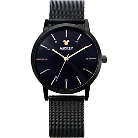 Disney watches men's students Korean version of ultra-thin fashion retro waterproof belt quartz watch brown belt black face MK-12032-K