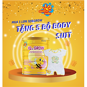 Tặng 5 body chip Sữa IQ&Grow giúp bé phát triển chiều cao và trí não 900g