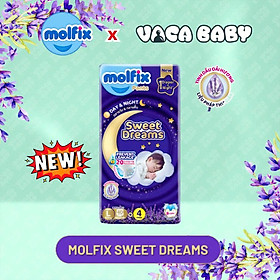 (New) Tã bỉm QUẦN Molfix Sweet Dream siêu cao cấp với tinh dầu oải hương lavender cho bé size L