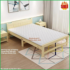 Mua Giường ngủ - giường ngủ gỗ thông gấp gọn  kích thước ngang 80cm  100cm  120cm  150cm  tặng kèm đệm  gối - Re0555