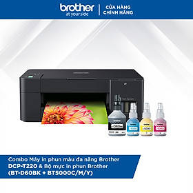 Mua  HÀNG CHÍNH HÃNG  Combo Máy in phun màu đa năng Brother DCP-T220 và Bộ mực in phun Brother (BT-D60BK + BT5000C/M/Y)