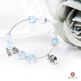 Vòng tay đá Topaz phối charm mèo Neko may mắn - Hợp mệnh Thủy, Mộc, đem lại bình an, may mắn | VietGemstones v
