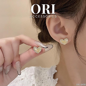 Bông tai nữ hình trái tim The Orla sang trọng ORI ACCESSORIES B498