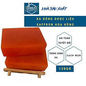 Xà bông bồ hòn Saffron- Hoa hồng handmade tự nhiên 100% có giấy kiểm định