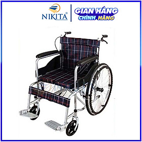 Xe lăn tay cơ bản có đệm cho người cao tuổi, người bệnh, người đi lại khó khăn - NIKITA S213-5CR