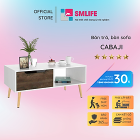 Bàn trà gỗ hiện đại SMLIFE Cabaji | Gỗ MDF dày 17mm chống ẩm | D100xR50xC50cm