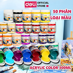 Màu Nước Acrylic 300ml Dmast Cao Cấp Deli - Dùng Để Custom Vẽ Chuyên Nghiệp Full Bảng Màu - 001 - Titanium White