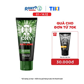 Sữa rửa mặt cho nam Oxy sạch sâu giảm mụn kiểm soát nhờn dạng kem Oxy Total Anti Acne 100g