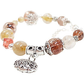 Vòng Tay Laliz Mệnh Hỏa Thổ Đá Thạch Anh Tóc Đỏ Mix Thạch Anh Tóc Vàng + Charm
