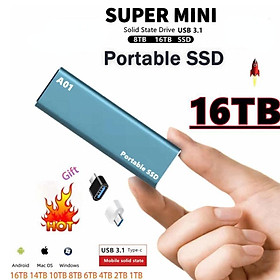 Ổ Cứng Ngoài SSD USB 3.1 Type-C Tốc Độ Cao 16TB - Bạc