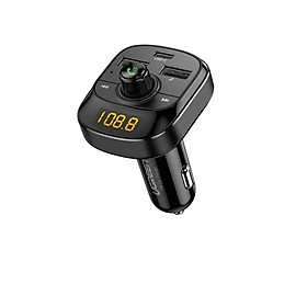 Bluetooth 5.0 FM Transmitter cổng sạc usb A và type C hỗ trợ QC PD màn hình LED có đọc thẻ TF màu đen dùng cho xe hơi Ugreen 040CHG70717ED Hàng chính hãng