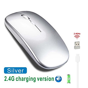 Chuột Không Dây Bluetooth Sạc Chuột Ergonomic Im Lặng USB Hai Chế Độ Chơi Game Mause Cho MacBook Xiaomi Mi PC Máy Tính Laptop - one