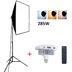 Mua Bộ softbox bóng led nấm 285W kèm chân 2m điều chỉnh nhiệt độ màu hỗ trợ ánh sáng cho studio  chụp ảnh