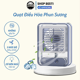 Mua Quạt Hơi Nước Mini  Quạt Điều Hòa Hơi Nước Mini Làm Mát Không Khí  Tạo Độ Ẩm  Quạt Mini Để Bàn Tích Điện  Nhiều Chế Độ Có Bình Đựng Nước  Nốt Chạm Cảm Ứng  Có Đèn - Hàng Chính Hãng Besti
