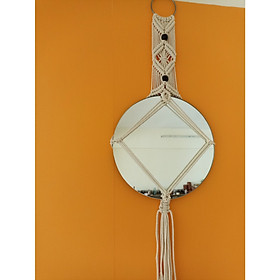 Gương trang trí treo dây tết macrame gương soi treo tường