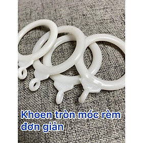 Mua COMBO 15.000/ 5 cái- Tặng kèm móc S - Khoen tròn nhựa màu trắng treo rèm cửa- đường kính lổ khoen 3.5cm