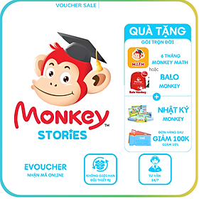 Hình ảnh sách Evoucher - Monkey Stories (Trọn đời, 1 năm) - Phần mềm 4 kỹ năng tiếng Anh