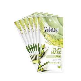 Combo 6 Mặt Nạ Đất Sét Sạch Sâu Dịu Nhẹ Vedette Olive (Nuôi Dưỡng) - Gói 12g
