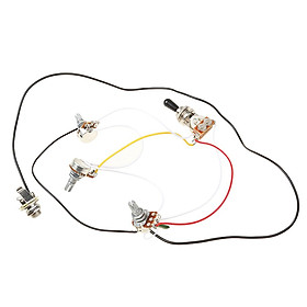 Durable Electric Guitar Wiring Harness Kit 3 Way Toggle Switches 2 Volume 1 Tone 500K Pots Musicains Gift