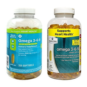 Viên uống dầu cá Member’s Mark Omega 3-6-9 Supports Heart Health, 325 viên (Mẫu mới) - Nhập khẩu Mỹ