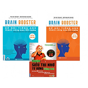 Combo Sách Brain Booster - Nghe - Phản Xạ Tiếng Anh Nhờ Công Nghệ Sóng Não ( Tặng Ngay Luyện Siêu Trí Nhớ Từ Vựng Tiếng Anh )